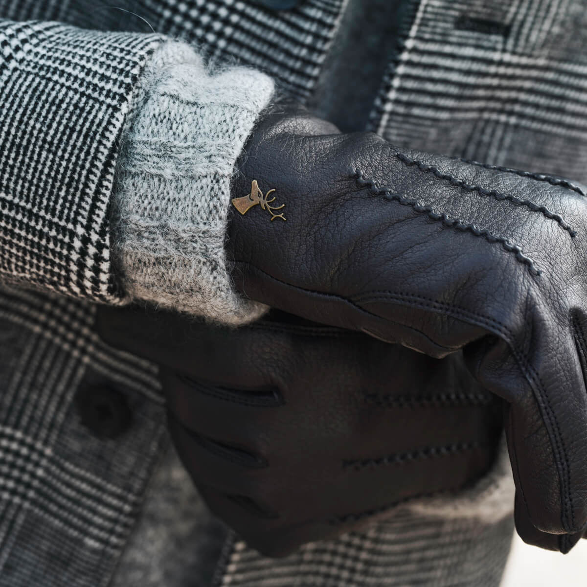 Thick Black Leather Gloves Men William - Schwartz & von Halen® UK - Premium Leather Gloves - 7