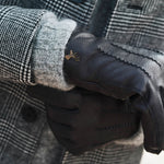 Thick Black Leather Gloves Men William - Schwartz & von Halen® UK - Premium Leather Gloves - 7