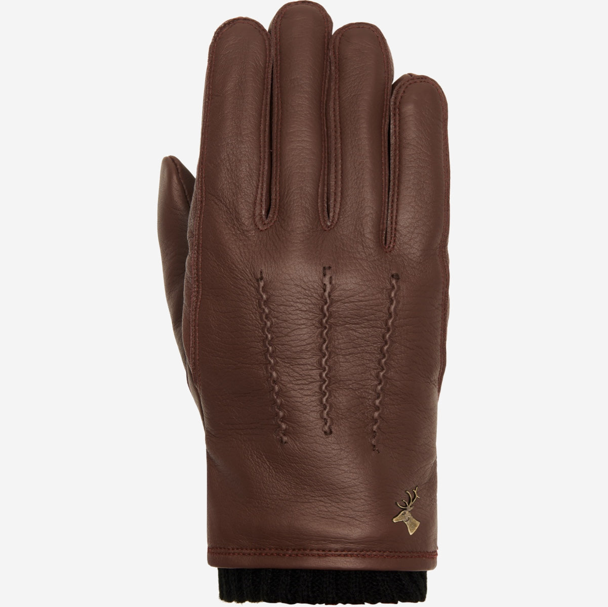 William (brown) - goatskin leather gloves with warm fleece lining and press-stud  - Schwartz & von Halen - US - 1