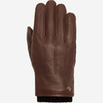 William (brown) - goatskin leather gloves with warm fleece lining and press-stud  - Schwartz & von Halen - US - 1