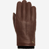 William (brown) - goatskin leather gloves with warm fleece lining and press-stud  - Schwartz & von Halen - US - 1