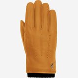 William (yellow) - goatskin leather gloves with warm fleece lining and press-stud  - Schwartz & von Halen - US - 1