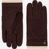 Winston (dark brown) - Men’s nubuck leather gloves with thick primaloft lining and snap button closure