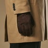 Winston (dark brown) - Men’s nubuck leather gloves with thick primaloft lining and snap button closure