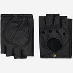 Zane (black) – luxurious fingerless driving gloves made of American deerskin leather - Schwartz & von Halen - EU - 2