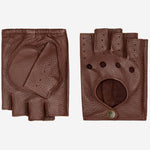Zane (brown) – luxurious fingerless driving gloves made of American deerskin leather - Schwartz & von Halen - US - 3