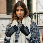 Ivy (black) – sheepskin leather gloves with wool/cashmere lining & touchscreen feature - Schwartz & von Halen - US - 6