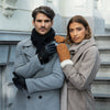 Smith (black) - sheepskin leather gloves with snaps & touchscreen feature - Schwartz & von Halen - US - 8