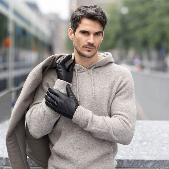 Al Capone – sheepskin leather gloves with luxurious faux fur lining & touchscreen feature - Schwartz & von Halen - US - 8