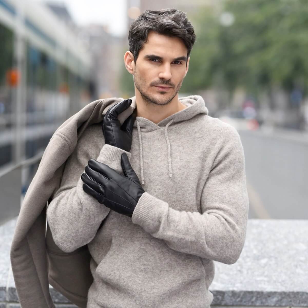 Al Capone – sheepskin leather gloves with luxurious faux fur lining & touchscreen feature - Schwartz & von Halen - US - 8