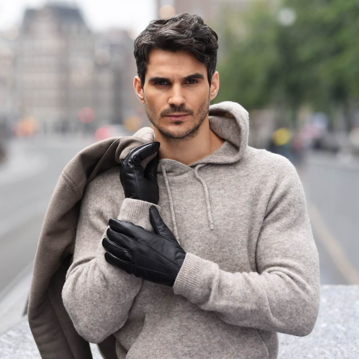 Al Capone – sheepskin leather gloves with luxurious faux fur lining & touchscreen feature - Schwartz & von Halen - US - 9