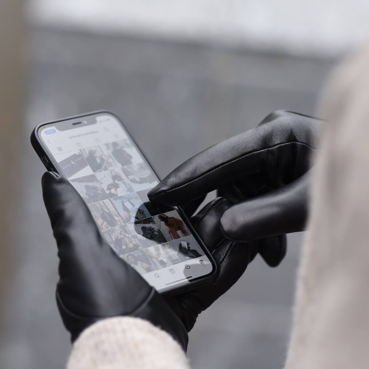 Al Capone – sheepskin leather gloves with luxurious faux fur lining & touchscreen feature - Schwartz & von Halen - US - 5