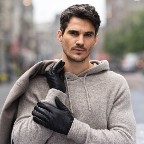 Al Capone – sheepskin leather gloves with luxurious faux fur lining & touchscreen feature - Schwartz & von Halen - US - 6