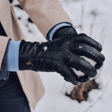 Harvey (black) - goatskin leather gloves with luxurious wool lining & touchscreen feature - Schwartz & von Halen - US - 10