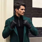 Harvey (black) - goatskin leather gloves with luxurious wool lining & touchscreen feature - Schwartz & von Halen - US - 11