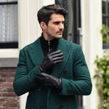 Harvey (black) - goatskin leather gloves with luxurious wool lining & touchscreen feature - Schwartz & von Halen - US - 7