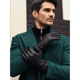 Harvey (black) - goatskin leather gloves with luxurious wool lining & touchscreen feature - Schwartz & von Halen - US - 8
