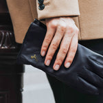 Ivy (black) – sheepskin leather gloves with wool/cashmere lining & touchscreen feature - Schwartz & von Halen - US - 12
