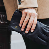 Ivy (black) – sheepskin leather gloves with wool/cashmere lining & touchscreen feature - Schwartz & von Halen - US - 12