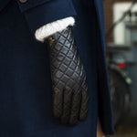 Kira (black) - sheepskin leather gloves with wool/cashmere lining & touchscreen feature  - Schwartz & von Halen - US - 8