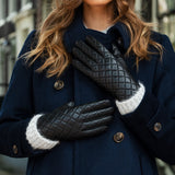 Kira (black) - sheepskin leather gloves with wool/cashmere lining & touchscreen feature  - Schwartz & von Halen - US - 9