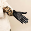 Leopard - sheepskin leather gloves with warm fleece lining & touchscreen feature  - Schwartz & von Halen - US - 12