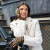Leopard - sheepskin leather gloves with warm fleece lining & touchscreen feature  - Schwartz & von Halen - US - 5