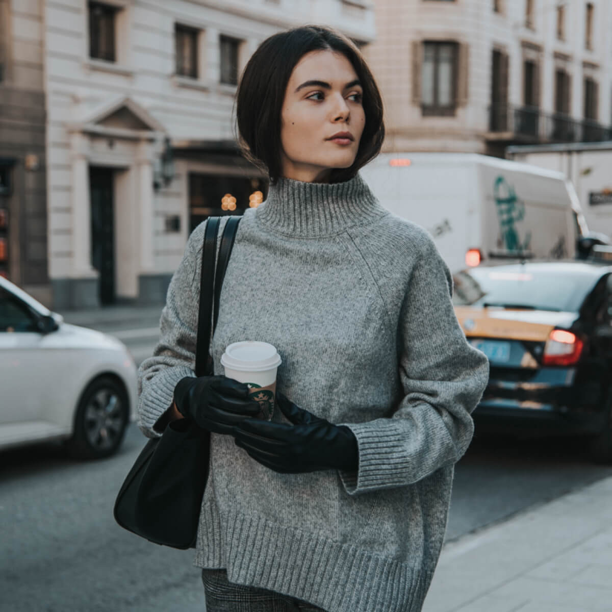 Luna - vegan leather gloves with warm fleece lining & touchscreen feature  - Schwartz & von Halen - US - 11