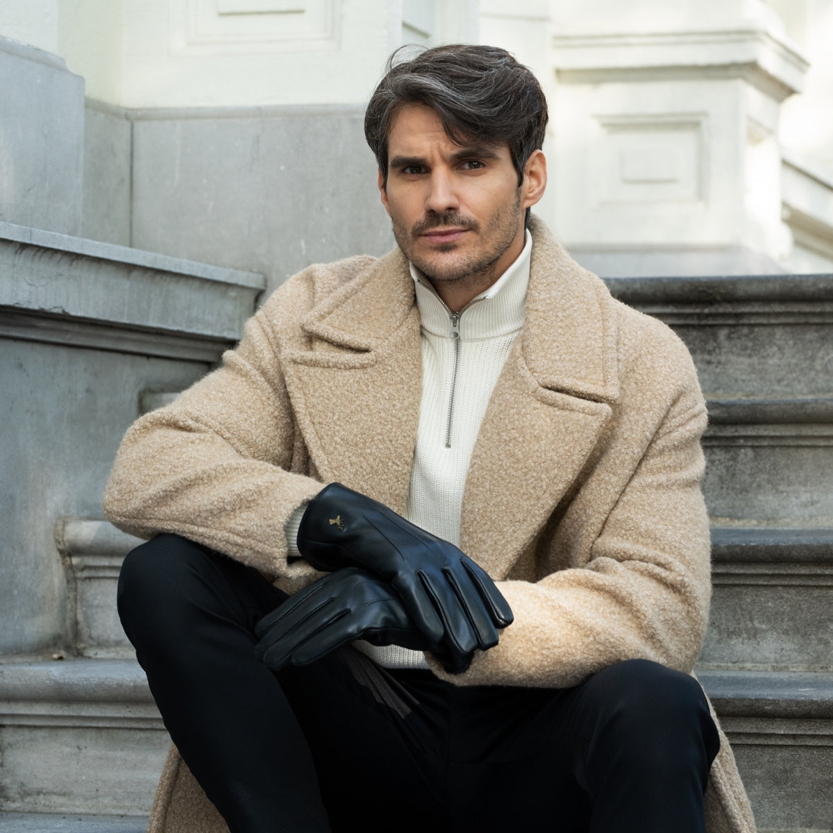 Musk - vegan leather gloves with fleece lining & touchscreen feature  - Schwartz & von Halen - US - 7